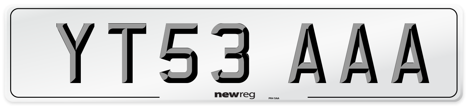 YT53 AAA Number Plate from New Reg